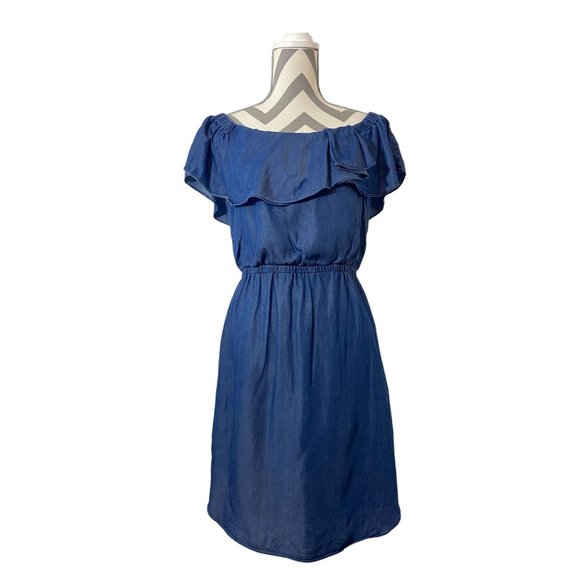H by Halston off shoulder denim Dress size S - Picture 1 of 9